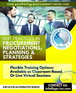 Procurement Negotiation course is Designed to Provide Strong Competencies in the Methods and Strategies that will Result in Successful Negotiations w/ Suppliers