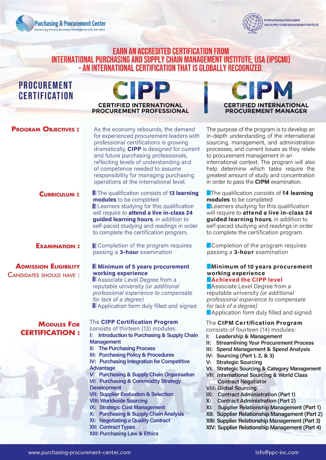CIPP/CIPM Procurement Certification Program (LIVE Virtual Training) CIPP/CIPM Procurement Certification Program (LIVE Virtual Training)