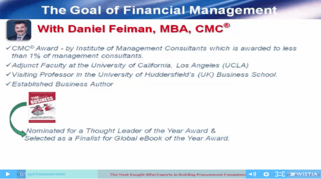 Daniel Feiman Financial Management Goals Procurement Video