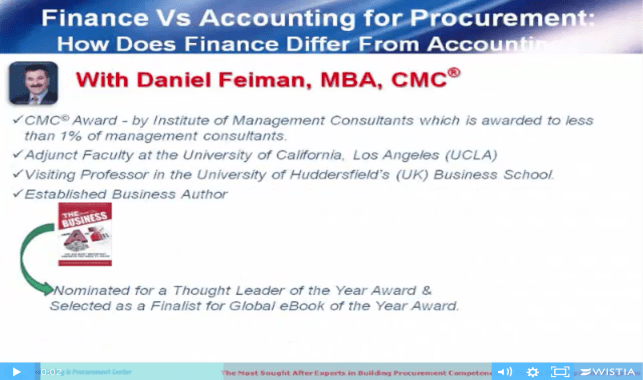 Daniel Feiman Finance vs Accounting For Procurement Video