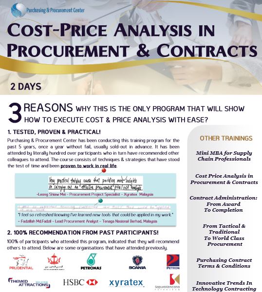 Join our cost and price analysis training to master procurement strategies with hands-on exercises led by industry expert Robi Bendorf.